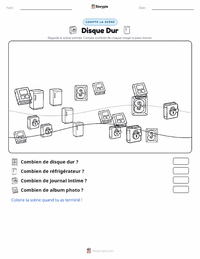 Aperçu de la feuille de travail imprimable Disque Dur
