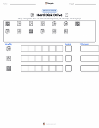 Prabaca lembar kerja cetak Hard Disk Drive
