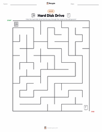 Hard Disk Drive printable worksheet preview