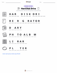 Hard Disk Drive printable worksheet preview
