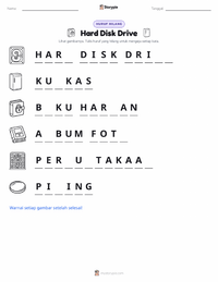 Prabaca lembar kerja cetak Hard Disk Drive