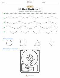 Prabaca lembar kerja cetak Hard Disk Drive