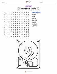 Prabaca lembar kerja cetak Hard Disk Drive