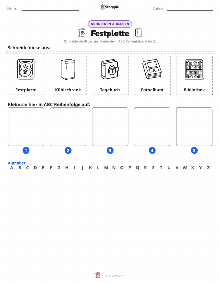 Schneiden & Einfügen Alphabet