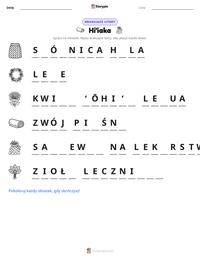 Podgląd drukowalnego arkusza ćwiczeń Hi'iaka