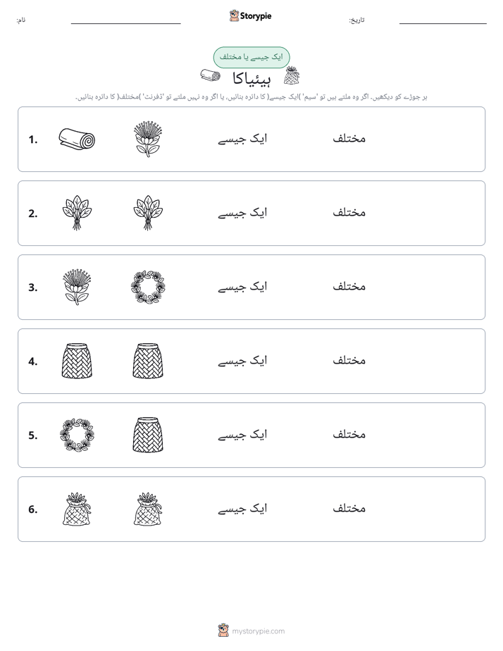 ایک جیسا یا مختلف