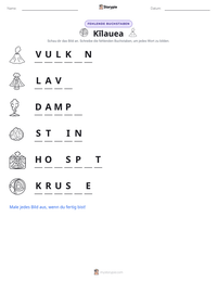 Kīlauea druckbare Arbeitsblatt Vorschau