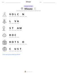 Kīlauea printable worksheet preview