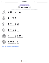 Kīlauea afdrukbare werkblad voorbeeld