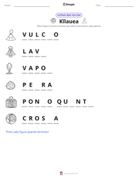 Prévia da folha de atividades imprimível Kīlauea