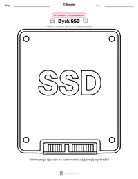 Strona do kolorowania Dysk SSD dla dzieci