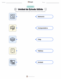 Vista previa de la hoja de trabajo imprimible de Unidad de Estado Sólido