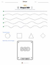 Aperçu de la feuille de travail imprimable Disque SSD