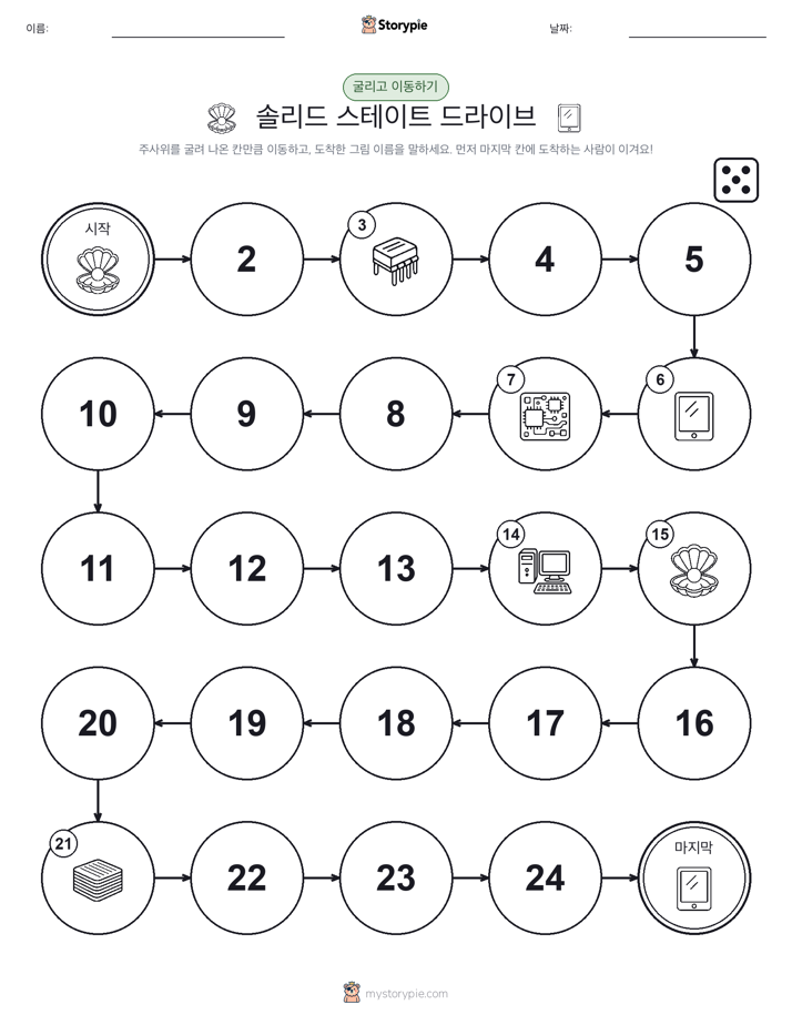 주사위 굴리고 이동하기 게임