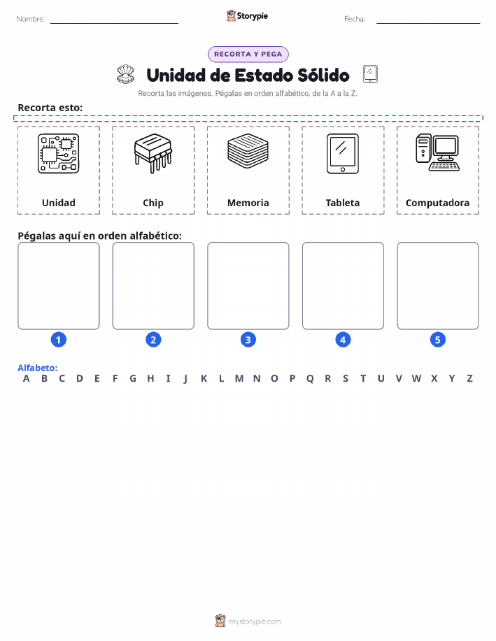 Cortar y Pegar el Alfabeto