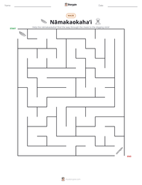 Nāmakaokahaʻi printable worksheet preview