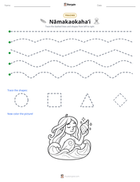 Nāmakaokahaʻi printable worksheet preview