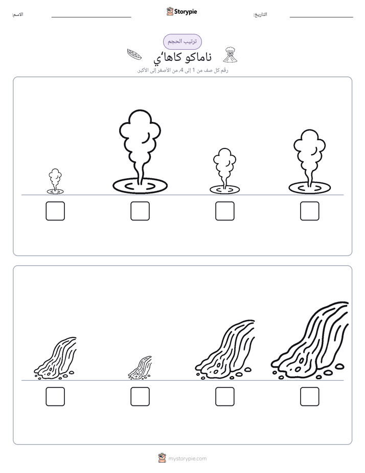 ترتيب الحجم