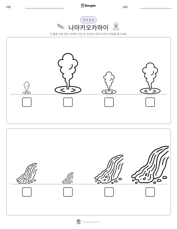 크기 순서
