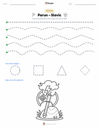 Perun - Slavic printable worksheet preview