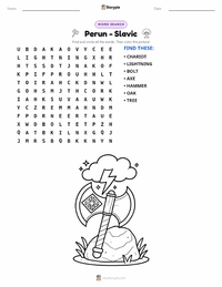 Perun - Slavic printable worksheet preview