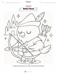 Robin Hood - Englisch Malvorlage für Kinder