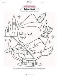 Página para colorear de Robin Hood - Español para niños