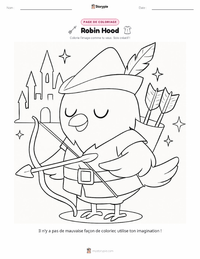 Page de coloriage Robin des Bois - Anglais pour les enfants
