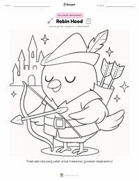 Halaman mewarnai Robin Hood - Inggris untuk anak-anak