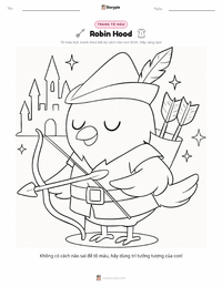 Trang tô màu Robin Hood - Tiếng Anh cho trẻ em