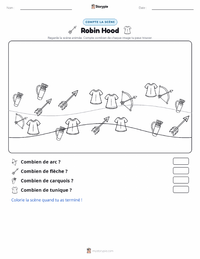 Aperçu de la feuille de travail imprimable Robin des Bois - Anglais