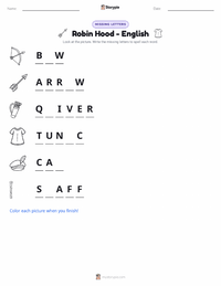 Robin Hood - English printable worksheet preview