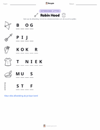 Robin Hood - Nederlands afdrukbare werkblad voorbeeld