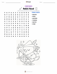 Robin Hood - Englisch druckbare Arbeitsblatt Vorschau