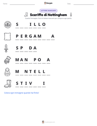 Anteprima della scheda stampabile di Sceriffo di Nottingham