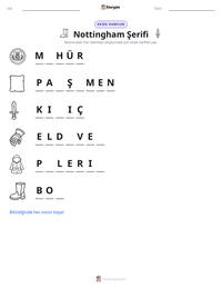 Nottingham Şerifi yazdırılabilir çalışma sayfası önizlemesi