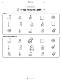 Nottingham Şerifi yazdırılabilir çalışma sayfası önizlemesi