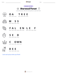 Sherwood Forest printable worksheet preview