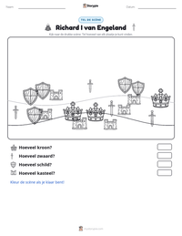 Richard I van Engeland afdrukbare werkblad voorbeeld