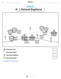 I. Richard (İngiltere) yazdırılabilir çalışma sayfası önizlemesi
