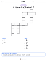 Richard I of England printable worksheet preview