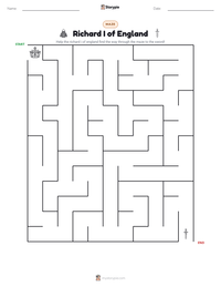 Richard I of England printable worksheet preview