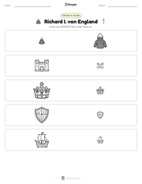 Richard I. von England druckbare Arbeitsblatt Vorschau