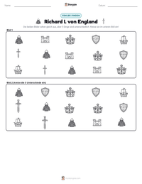 Richard I. von England druckbare Arbeitsblatt Vorschau