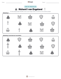Richard I van Engeland afdrukbare werkblad voorbeeld