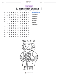 Richard I of England printable worksheet preview
