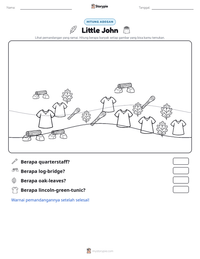 Prabaca lembar kerja cetak Little John