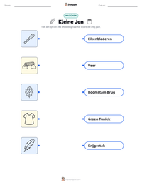 Kleine Jan afdrukbare werkblad voorbeeld