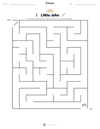Little John printable worksheet preview