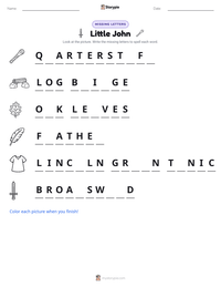 Little John printable worksheet preview